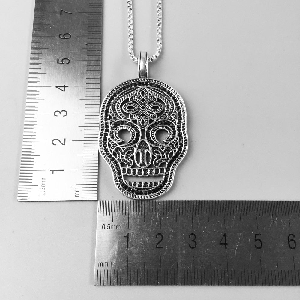 Maskulint Dödskalle Halsband (Sterling Silver)