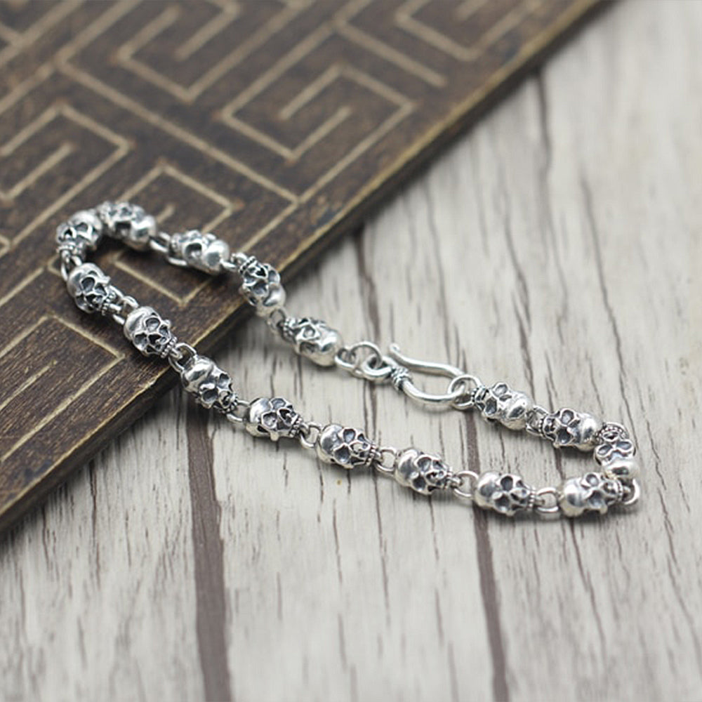 Dödskalle Armband Silver Herr