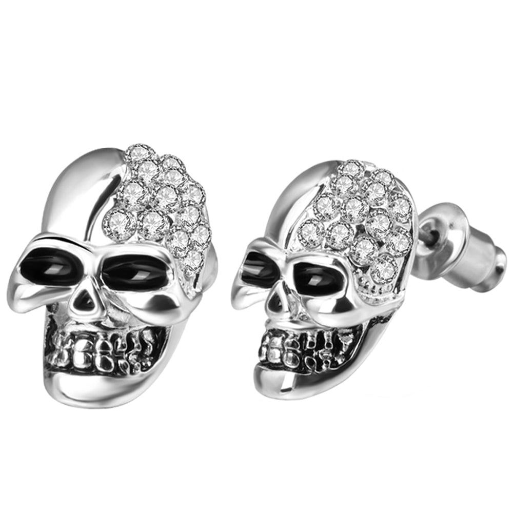 Dödskalle Örhängen Med Kristaller