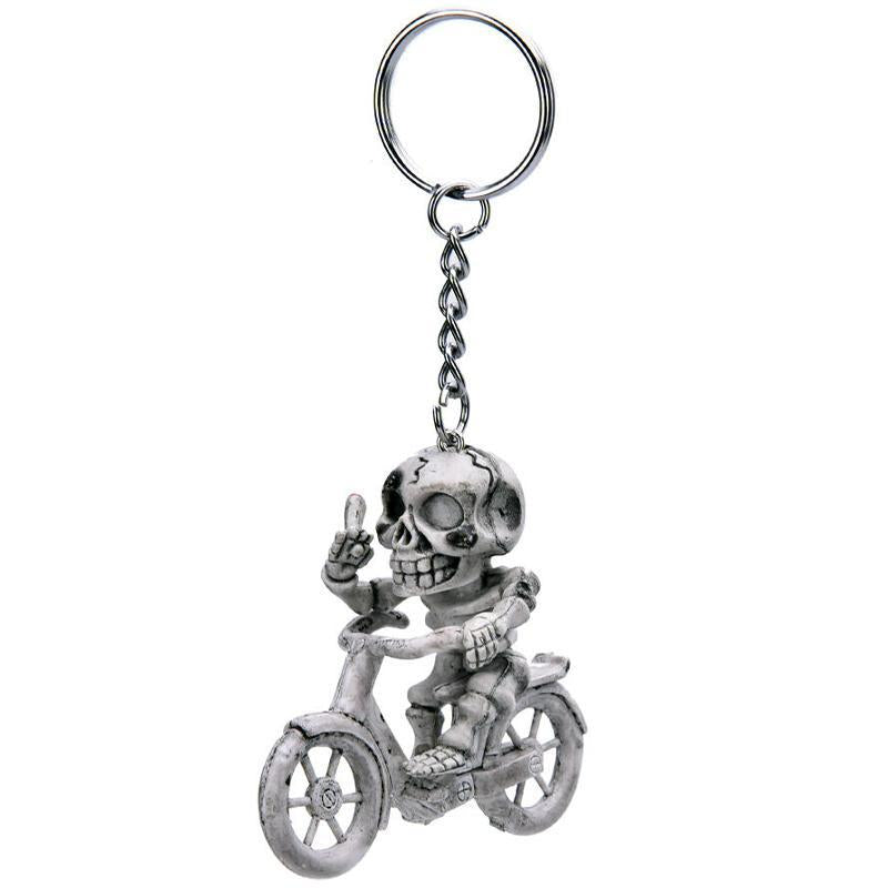 Skelett På Cykel Nyckelring