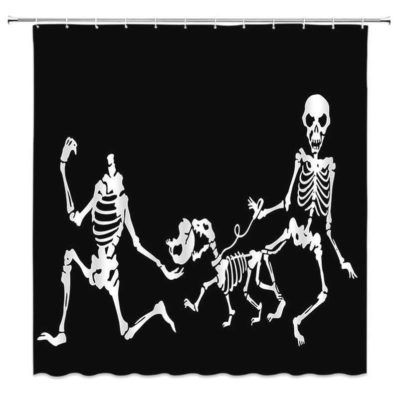 Svart Duschdraperi Skelett