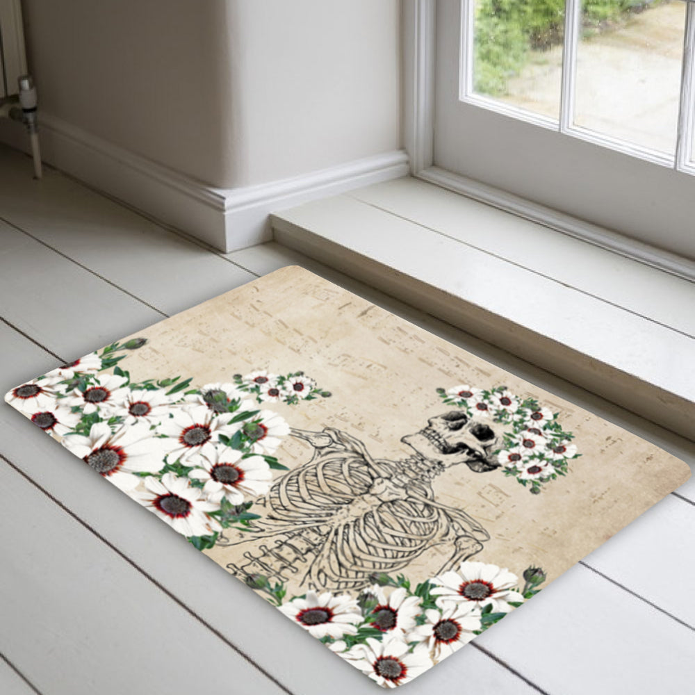 Hallmatta Skelett Med Blommor