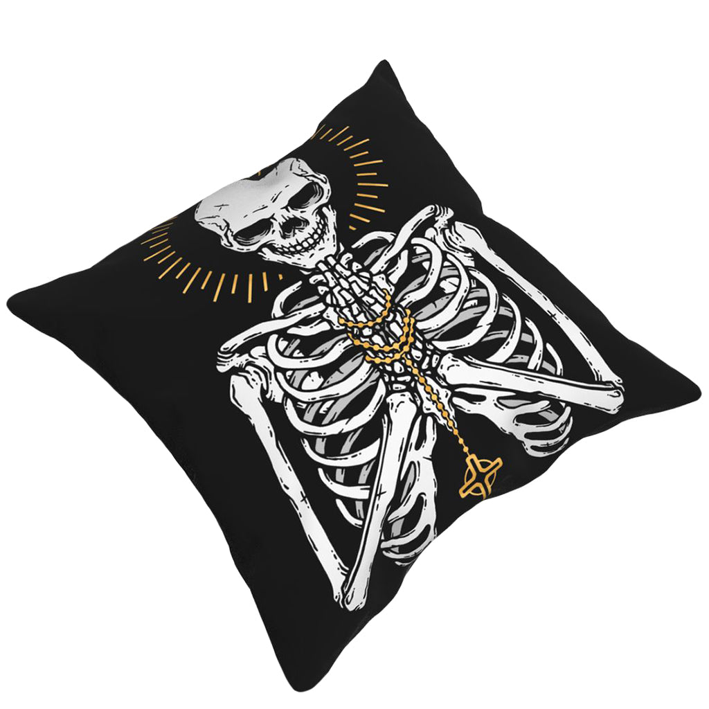 Skelett På Svart Kudde