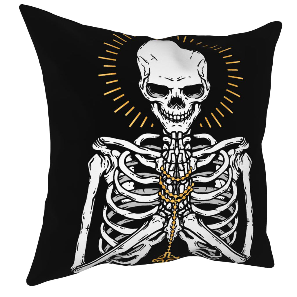 Skelett På Svart Kuddfodral