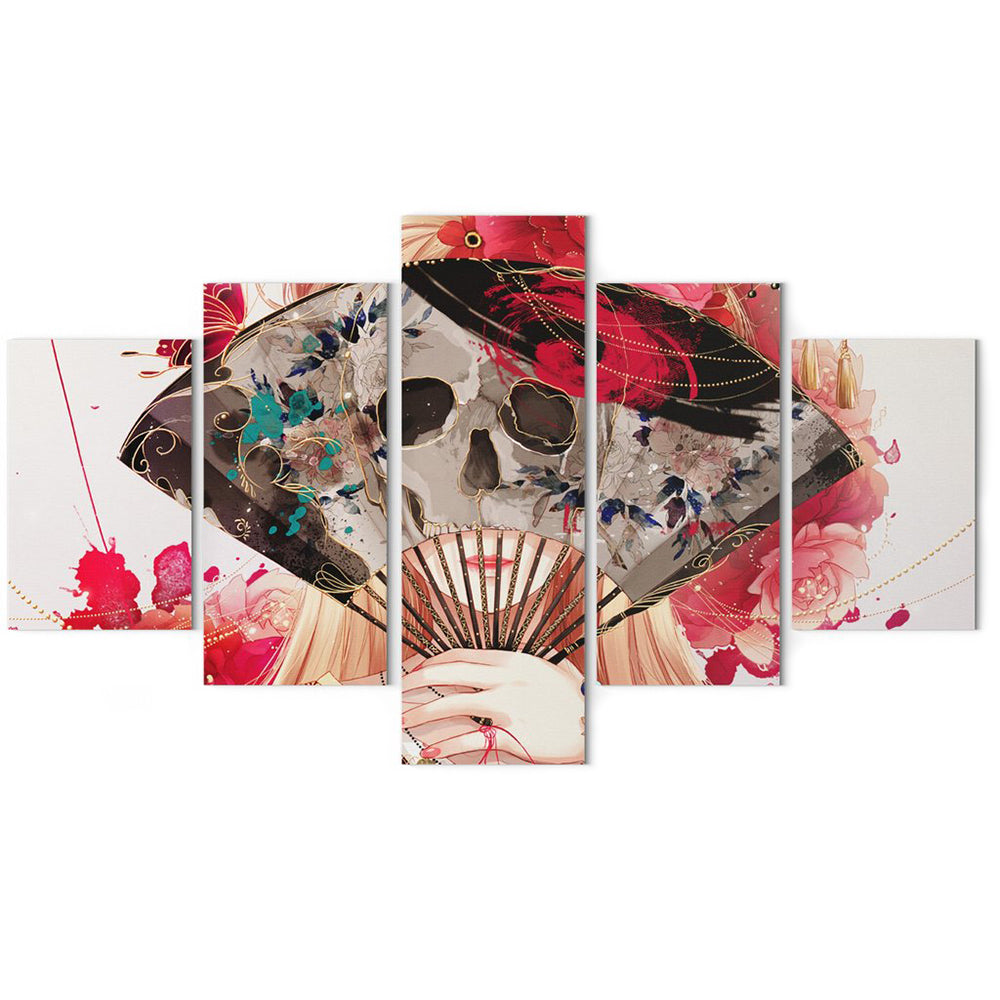 Dödskalle Tavla Solfjäder