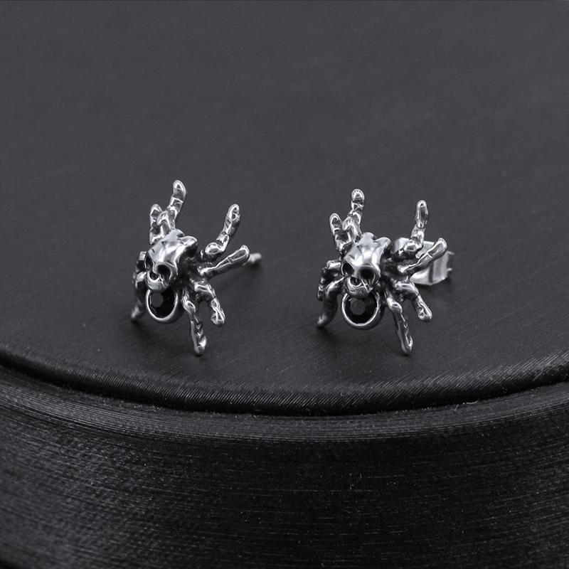 Spider Skull Earrings