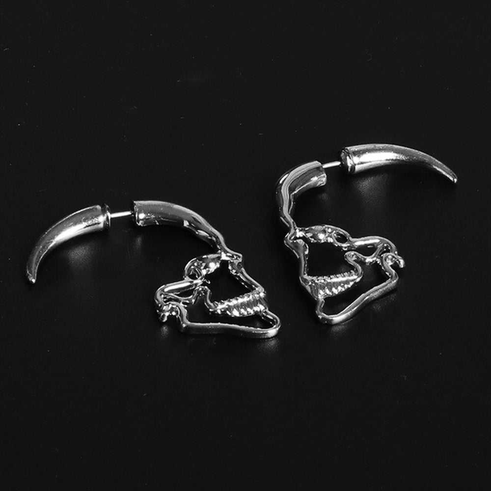 Dödskalle Örhängen Stål