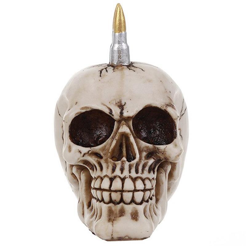 Dödskalle Staty Patron Tuppkam