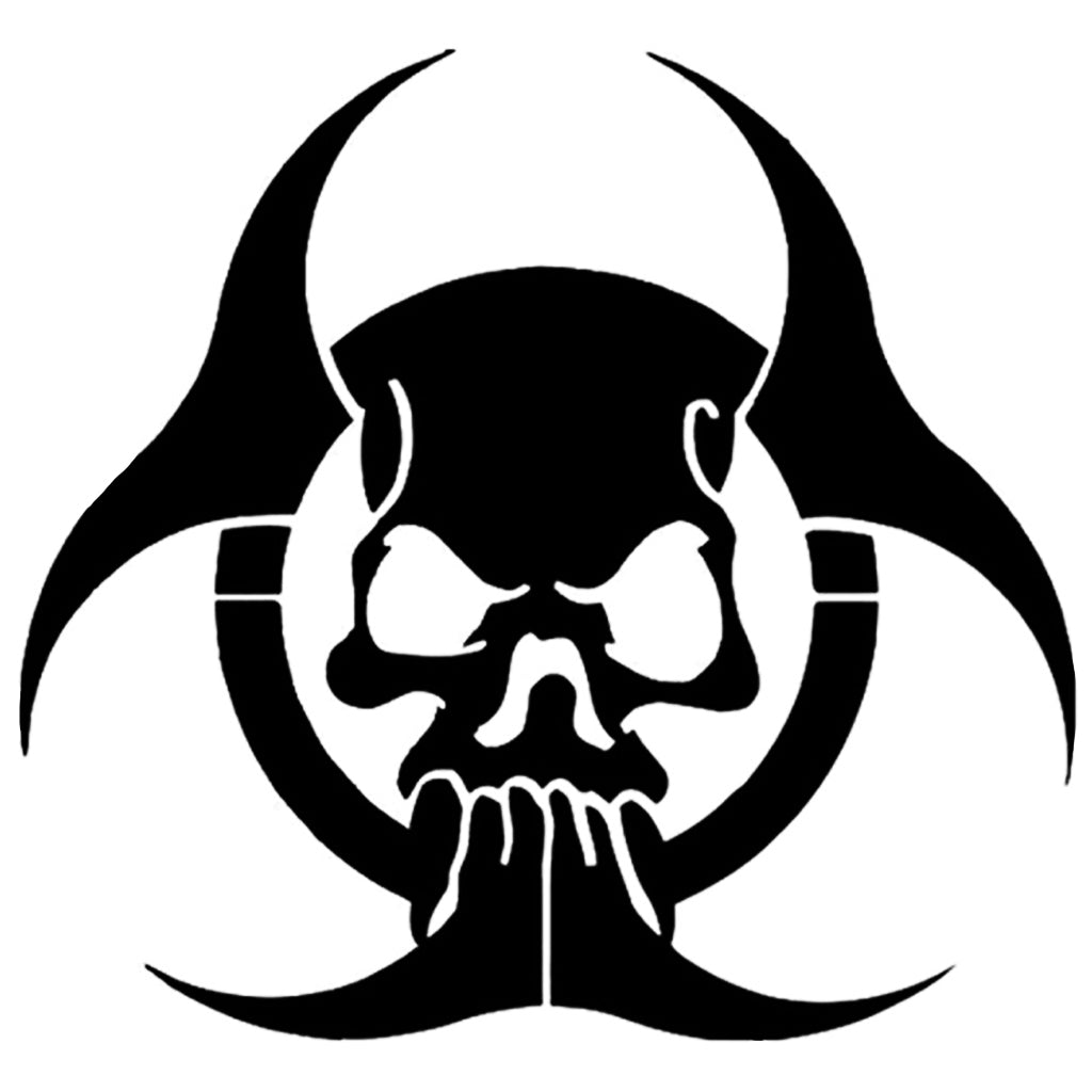 Klistermärke Biohazard Dödskalle
