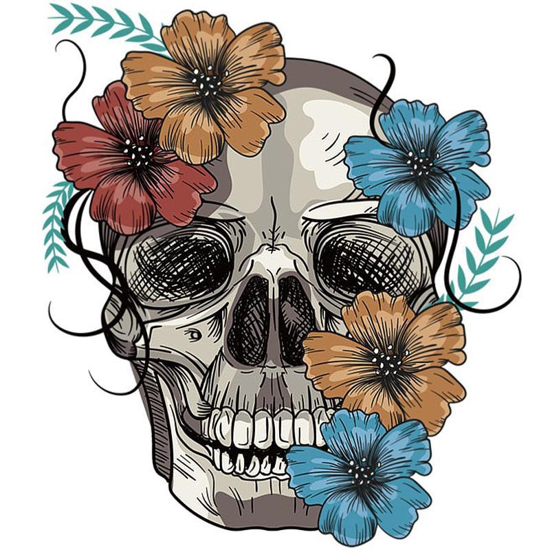 Dödskalle Tecknad Klistermärke