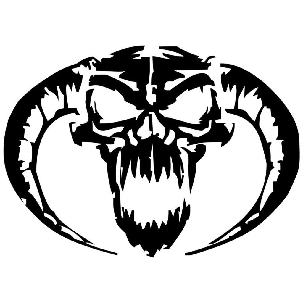 Klistermärke Dödskalle Med Horn