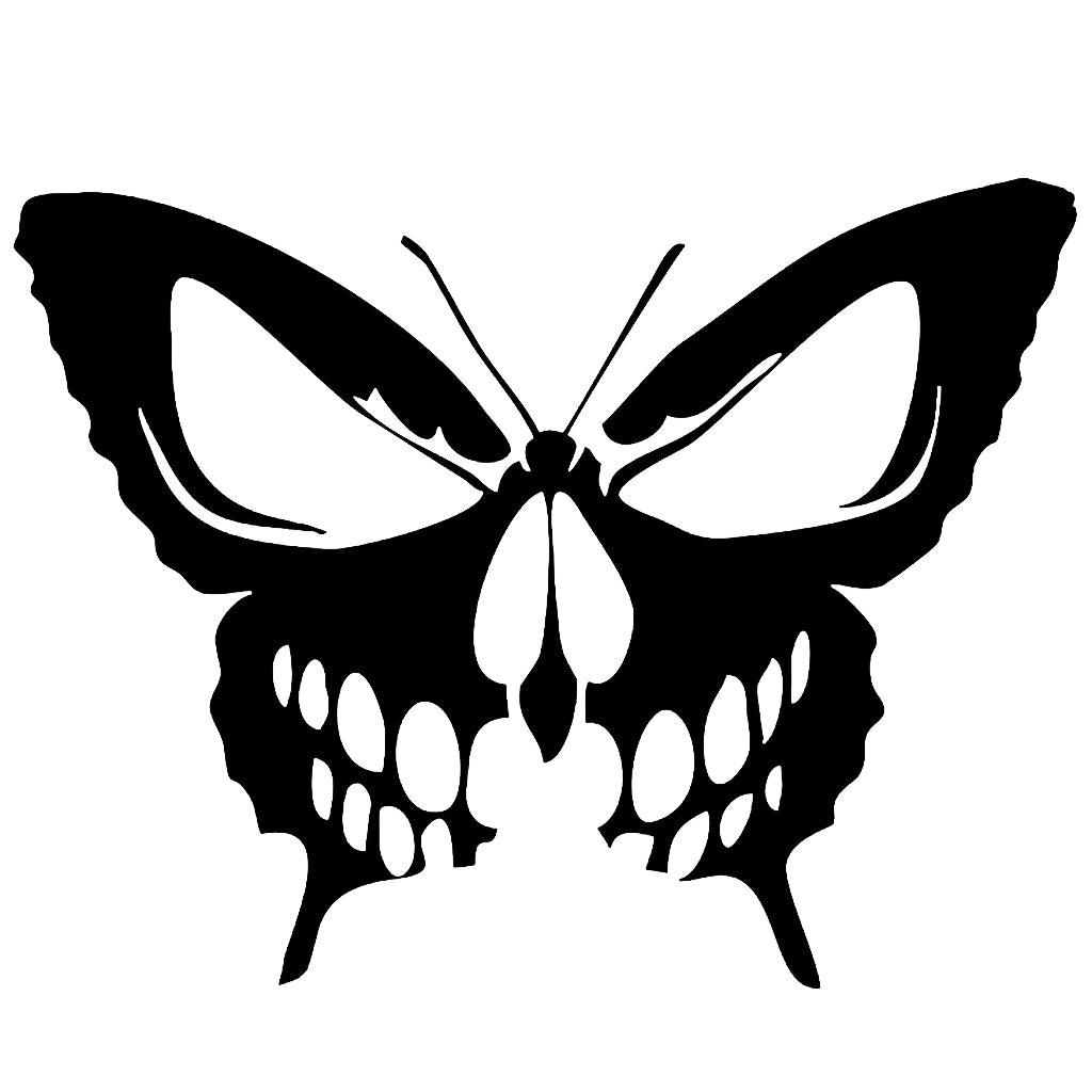 Sticker Dödskalle Fjäril