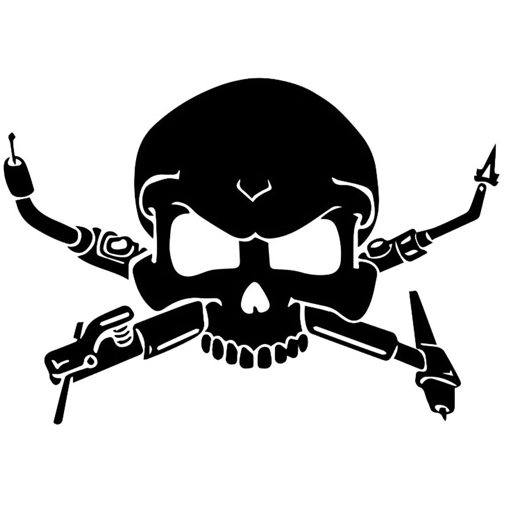 Klistermärke Dödskalle Korsade Svetsar