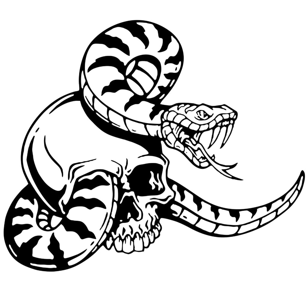 Klistermärke Dödskalle Orm