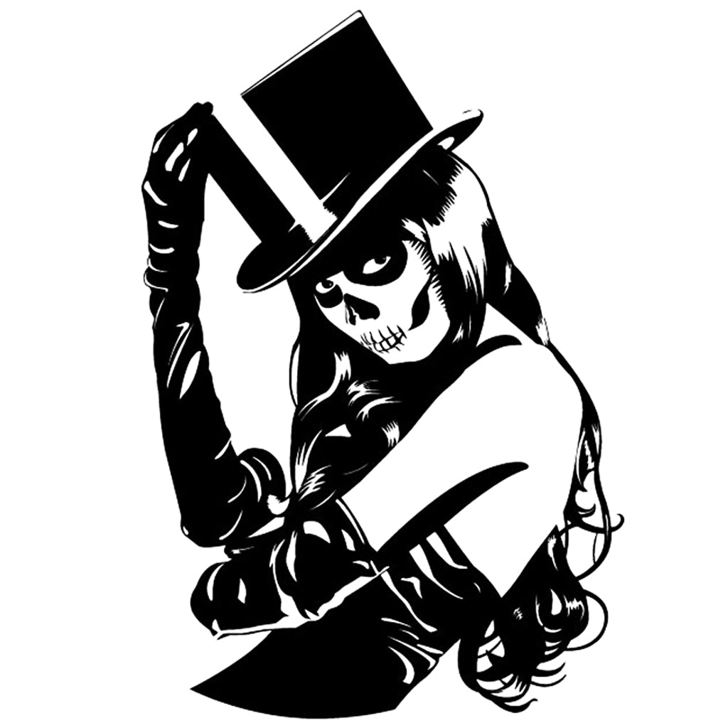 Klistermärke Dödskalle Sminkad Tjej