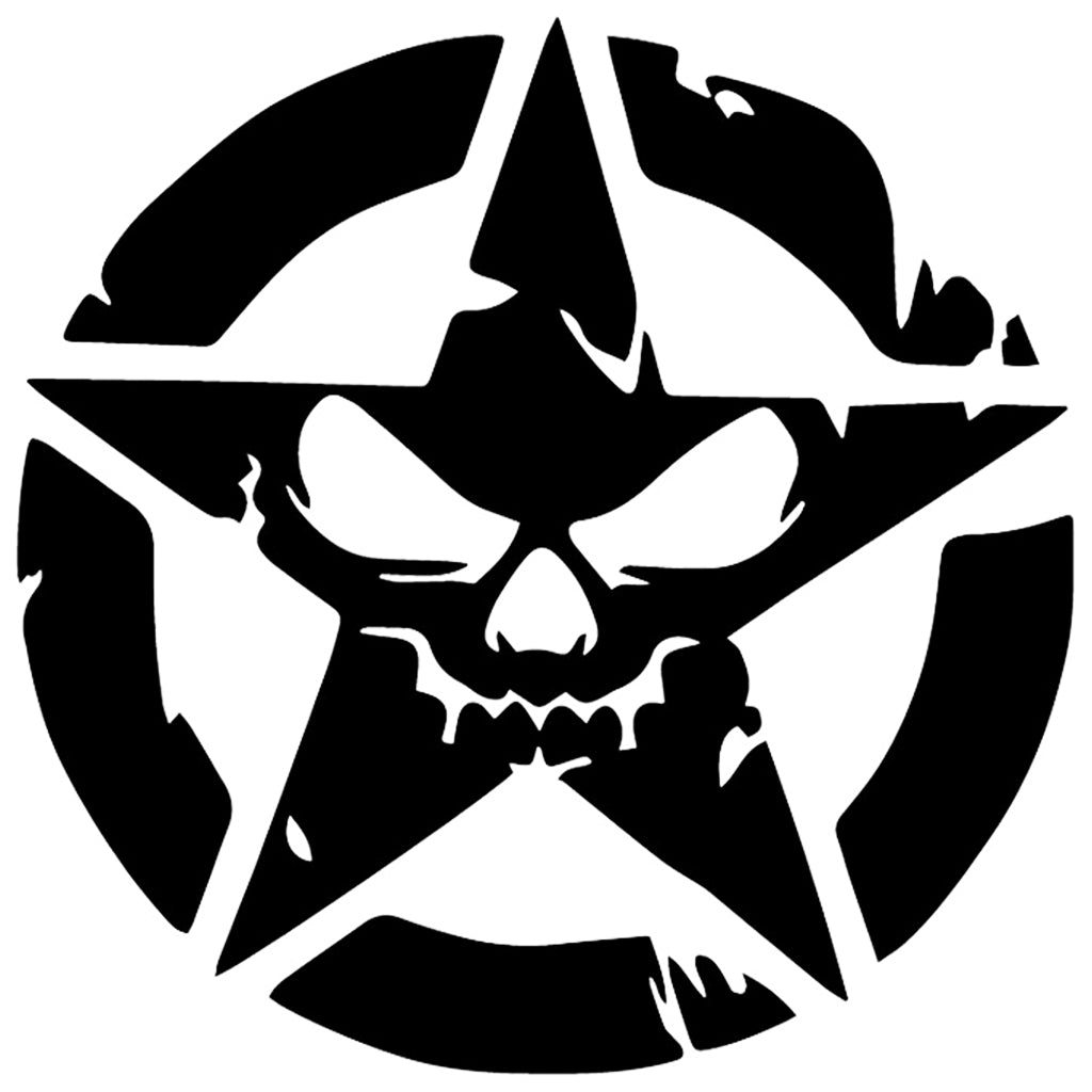 Klistermärke Dödskalle Stjärna