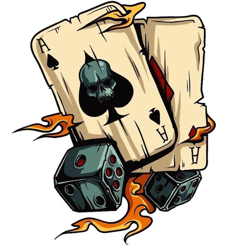 Sticker Spelkort Och Tärningar