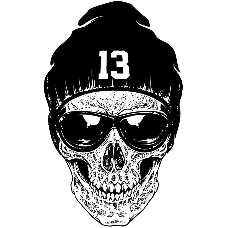 Sticker Dödskalle Med Mössa