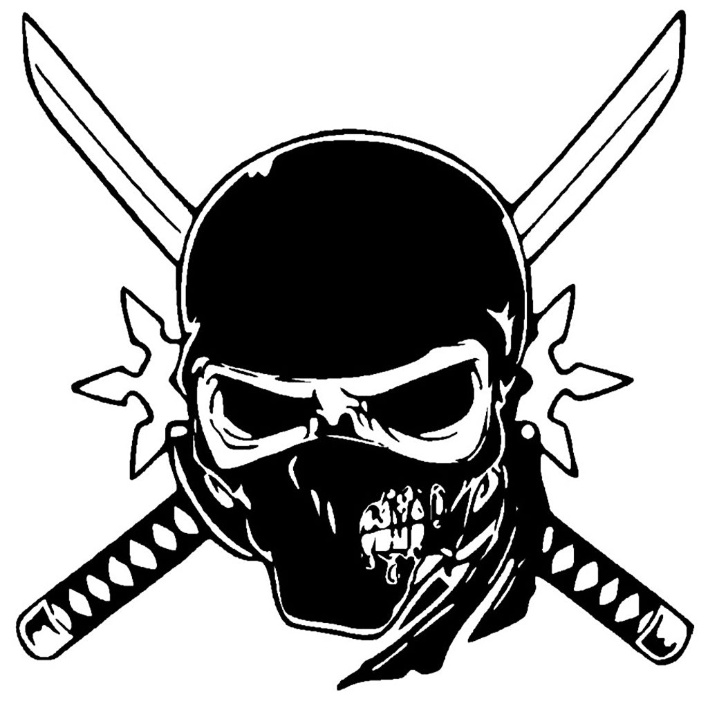 Klistermärke Ninja Dödskalle
