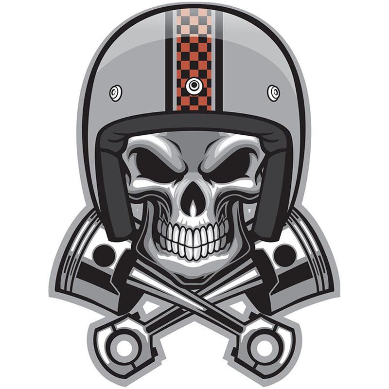 Dödskalle Sticker Cafe Racer