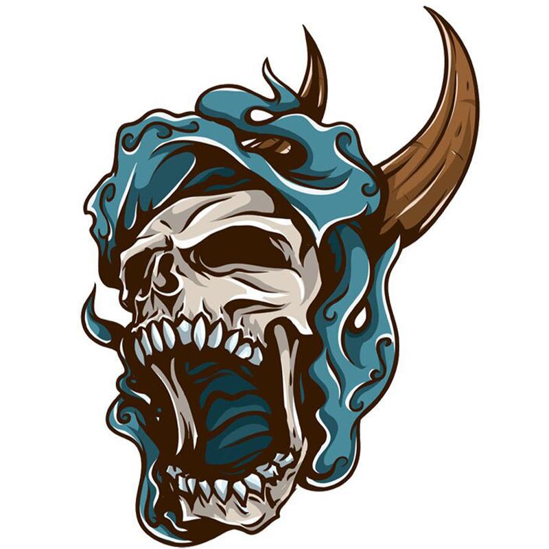 Dödskalle Klistermärke Demon