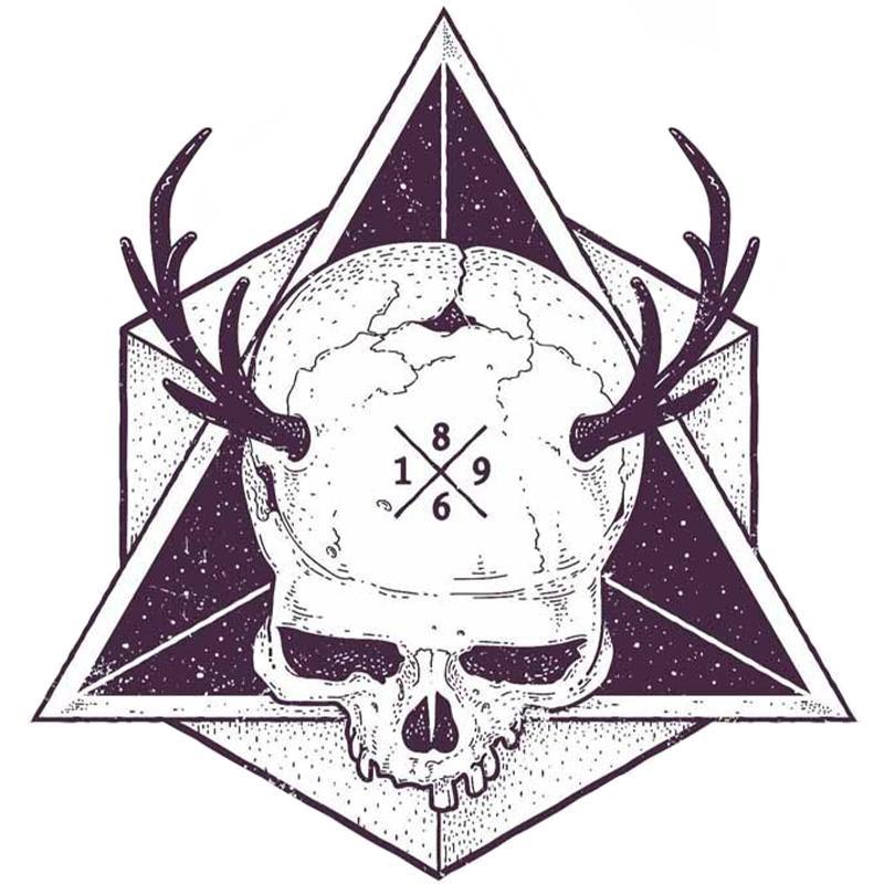 Sticker Dödskalle Med Horn