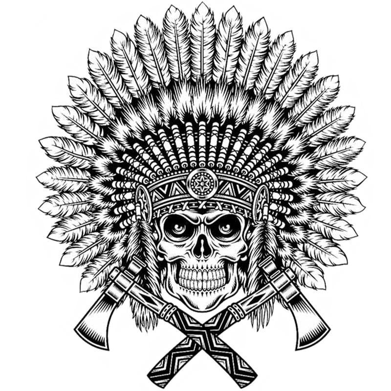 Dödskalle Sticker Tomahawk Yxor