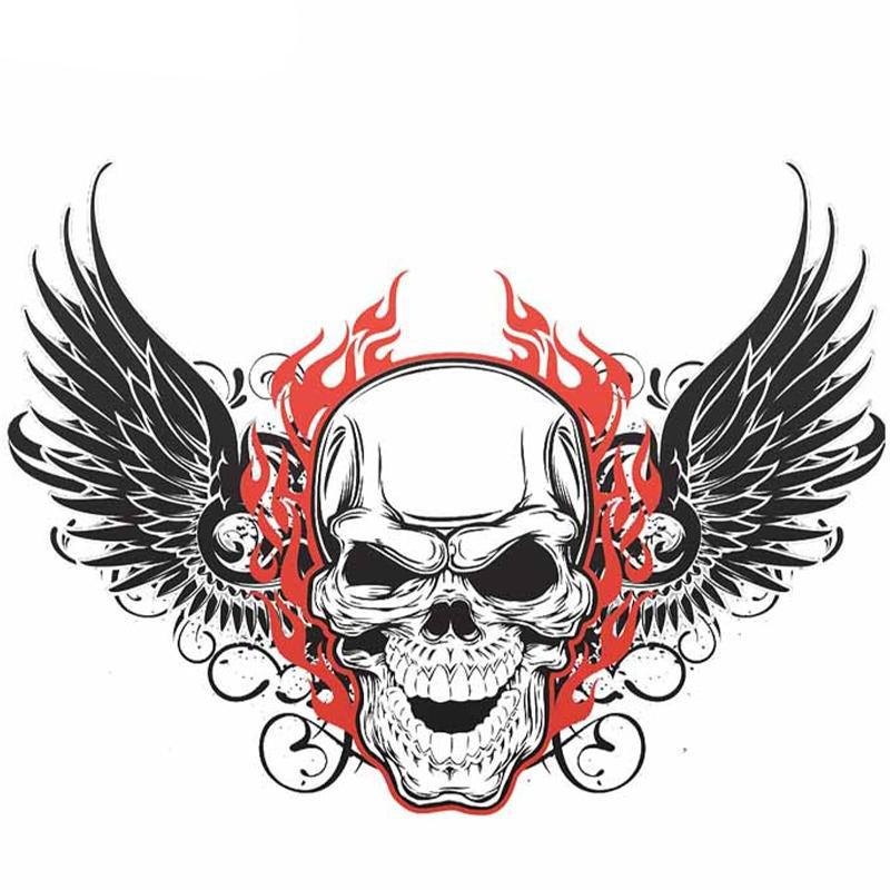 Sticker Dödskalle Med Vingar