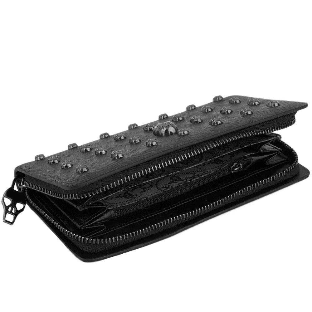 Svart Dödskalle Plånbok Dam