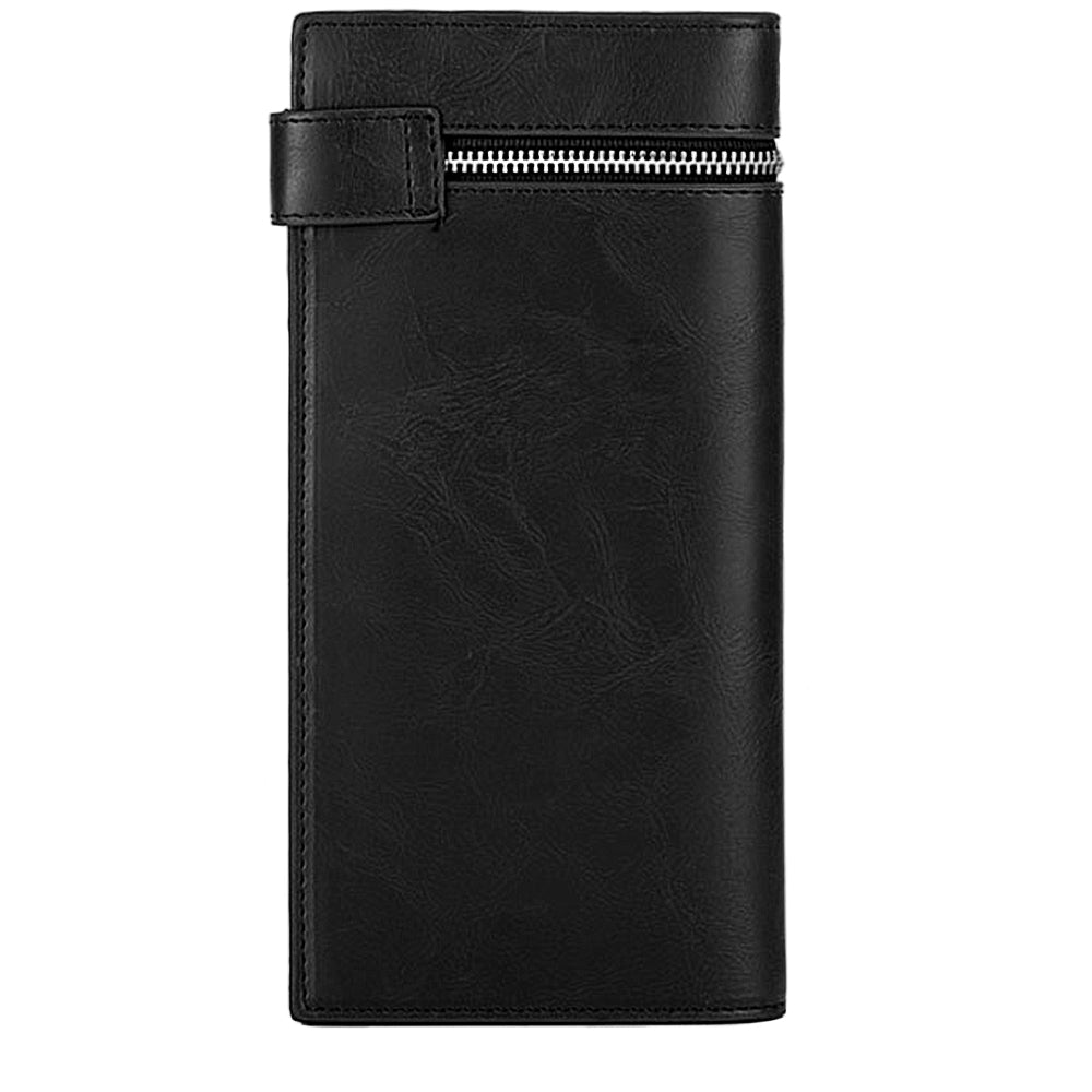 Svart Damplånbok Läder Med Dödskalle Kors