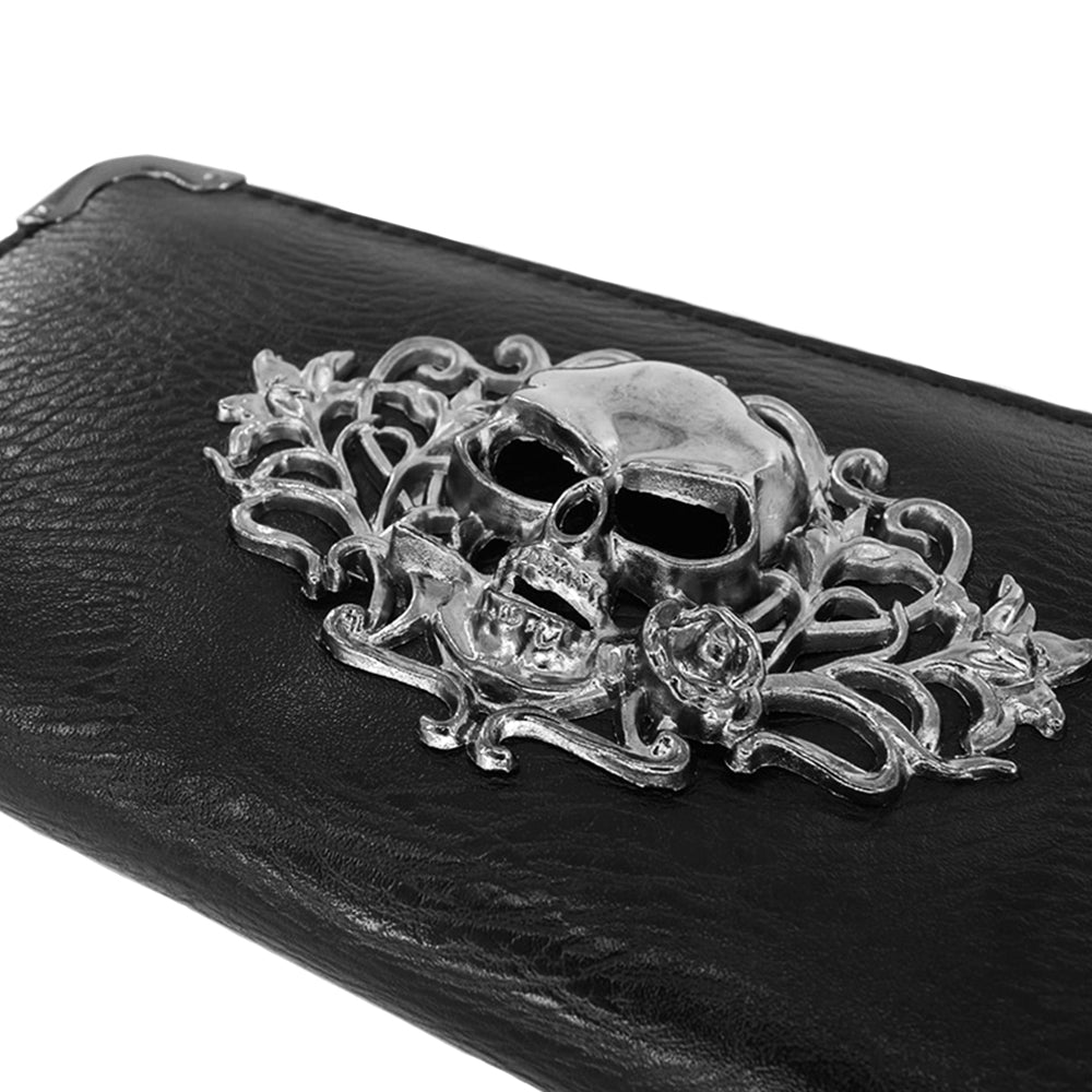 Stor Dödskalle Plånbok Läder
