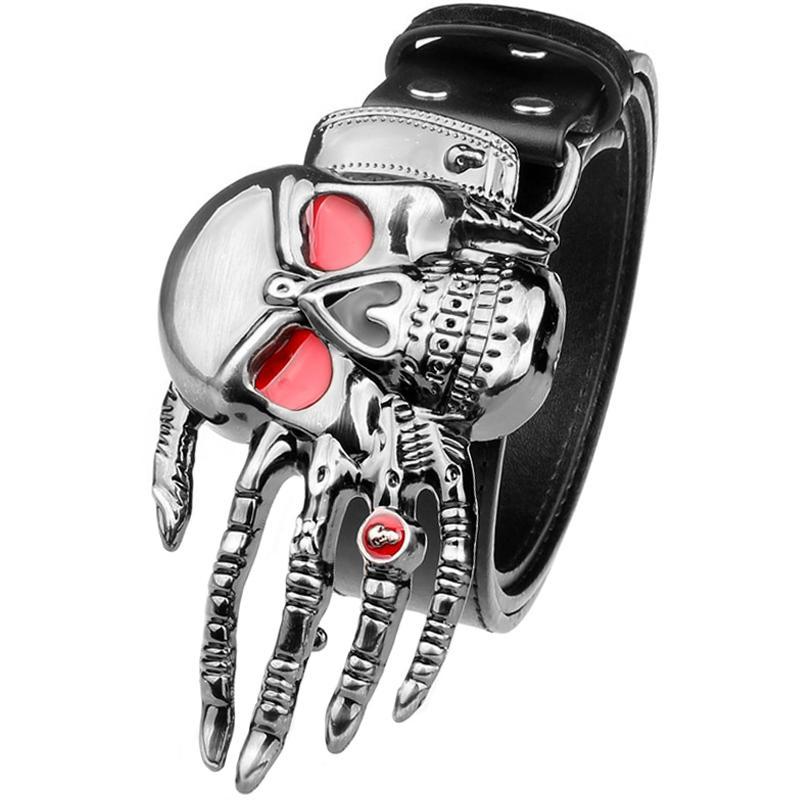 Dödskalle Läderbälte