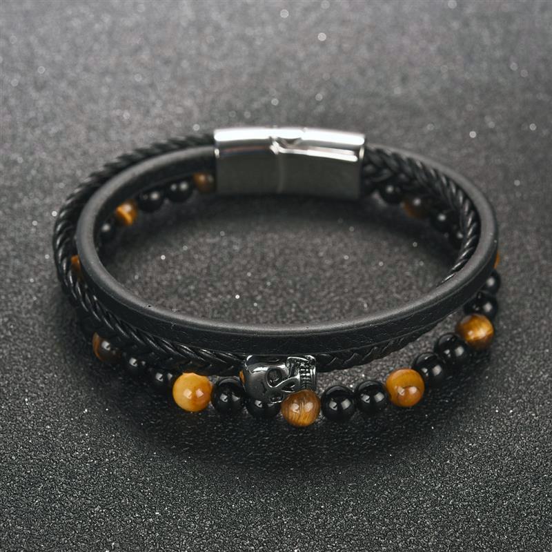 Svart Pärlarmband Dödskalle