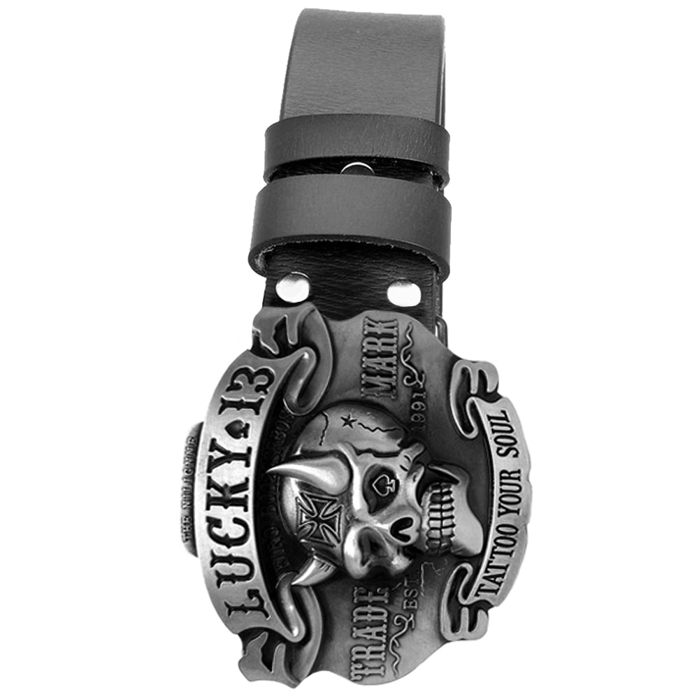 Svart Dödskalle Herrbälte