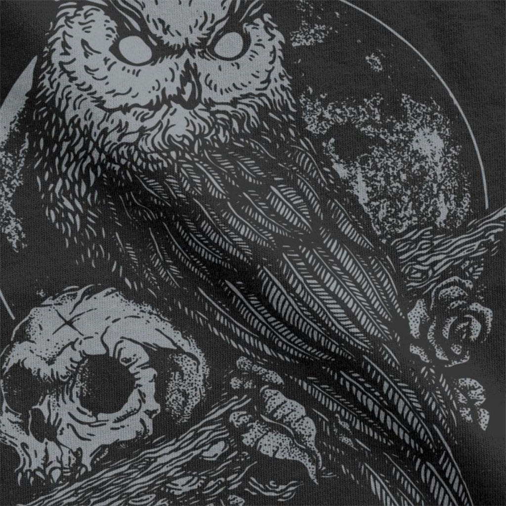 Svart Dödskalle Hoodie Med Uggla