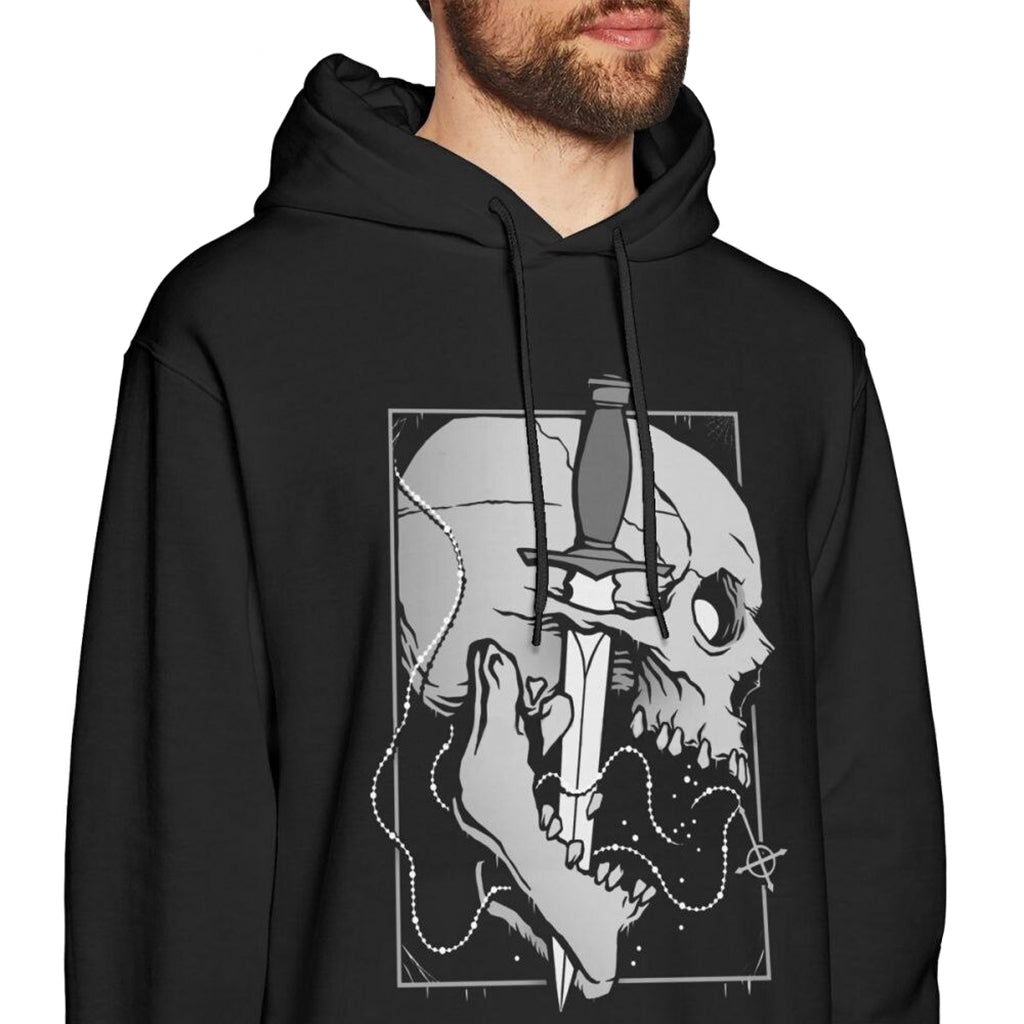 Svart Dödskalle Huvtröja Kniv