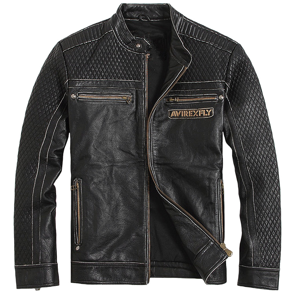 Svart Läderjacka Med Dödskalle