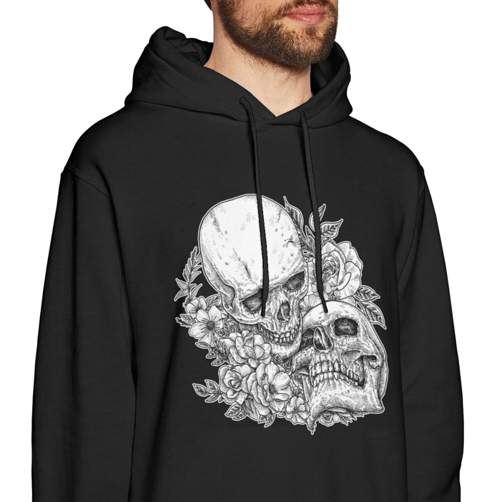 Svart Hoodie Kära Dödskallar