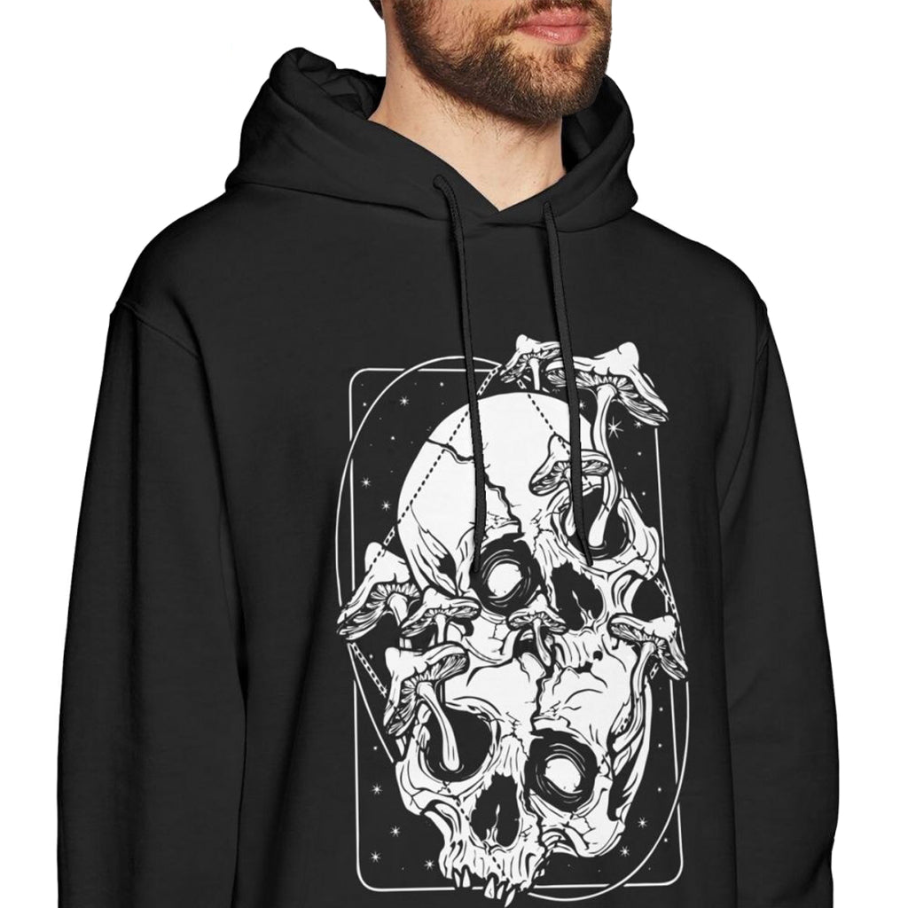 Svart Dödskalle Hoodie Svampar
