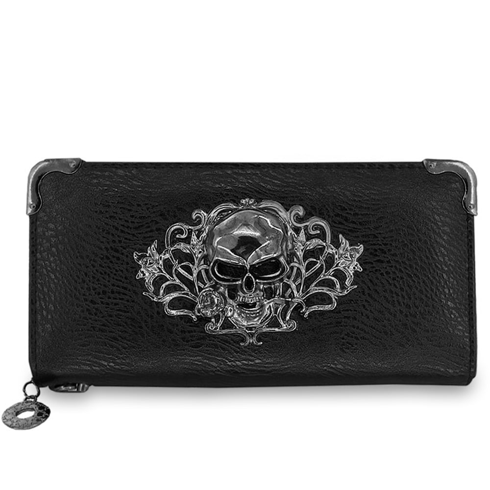Svart Dödskalle Plånbok Dam