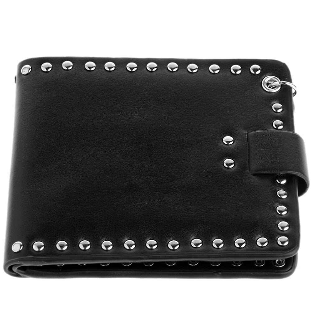 Svart Plånbok Läder Med Kranium