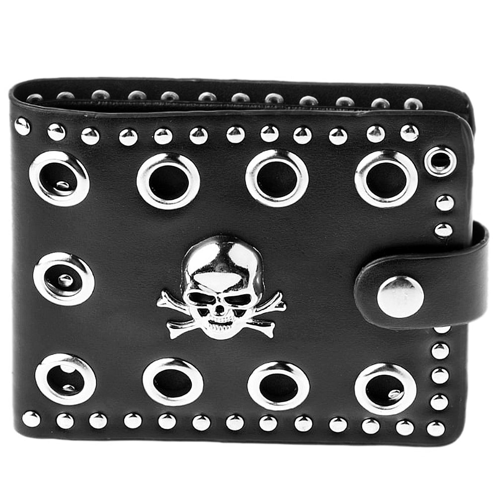 Dödskalle Plånbok Läder Med Kedja