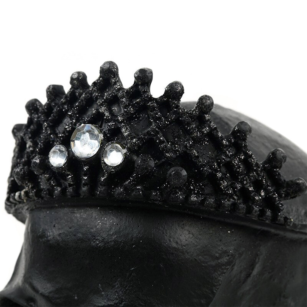 Svart Dödskalle Med Krona