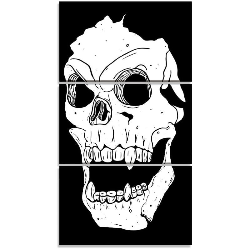 Tavla 3 Delar Stor Dödskalle