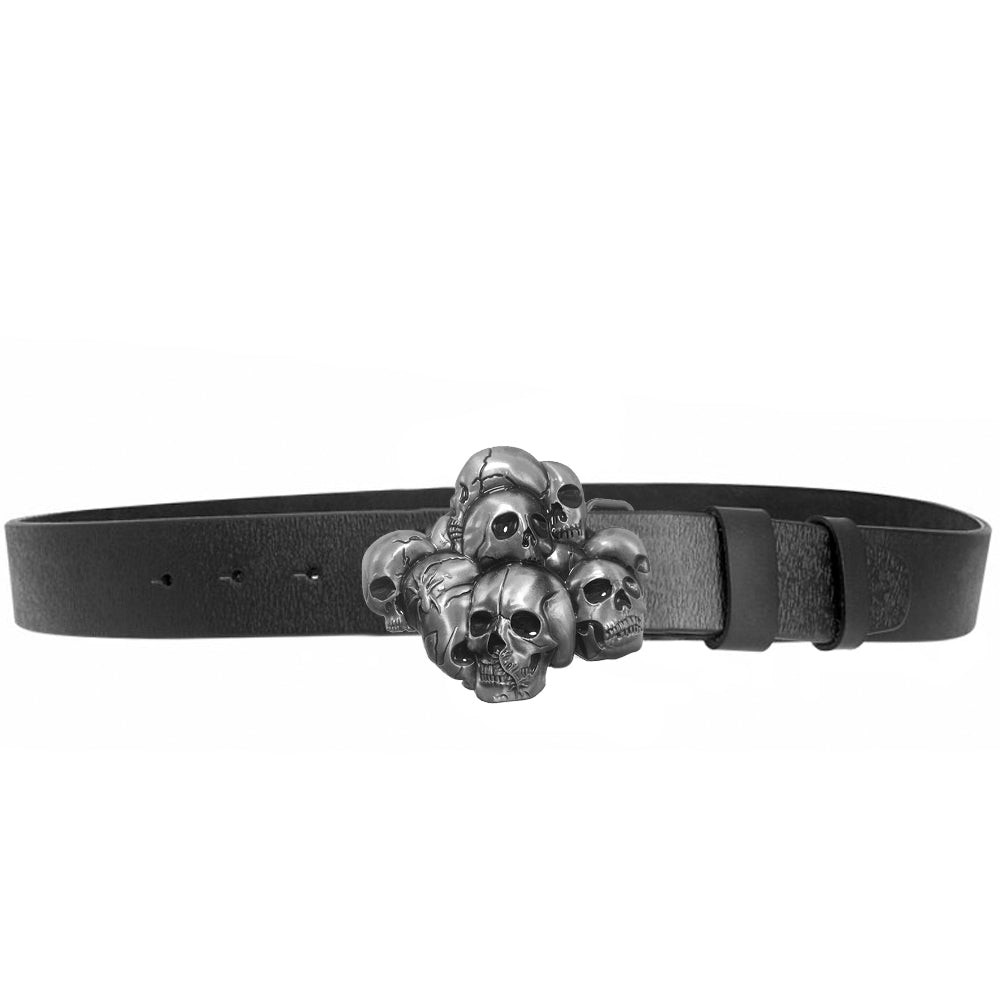 Bälte Läderbälte Med Dödskallar