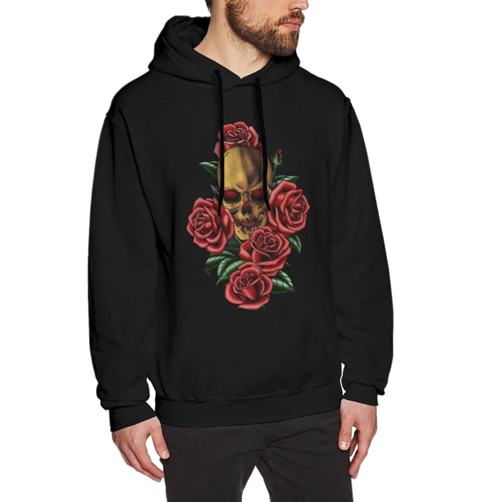 Svart Tröja Dödskalle Och Rosor