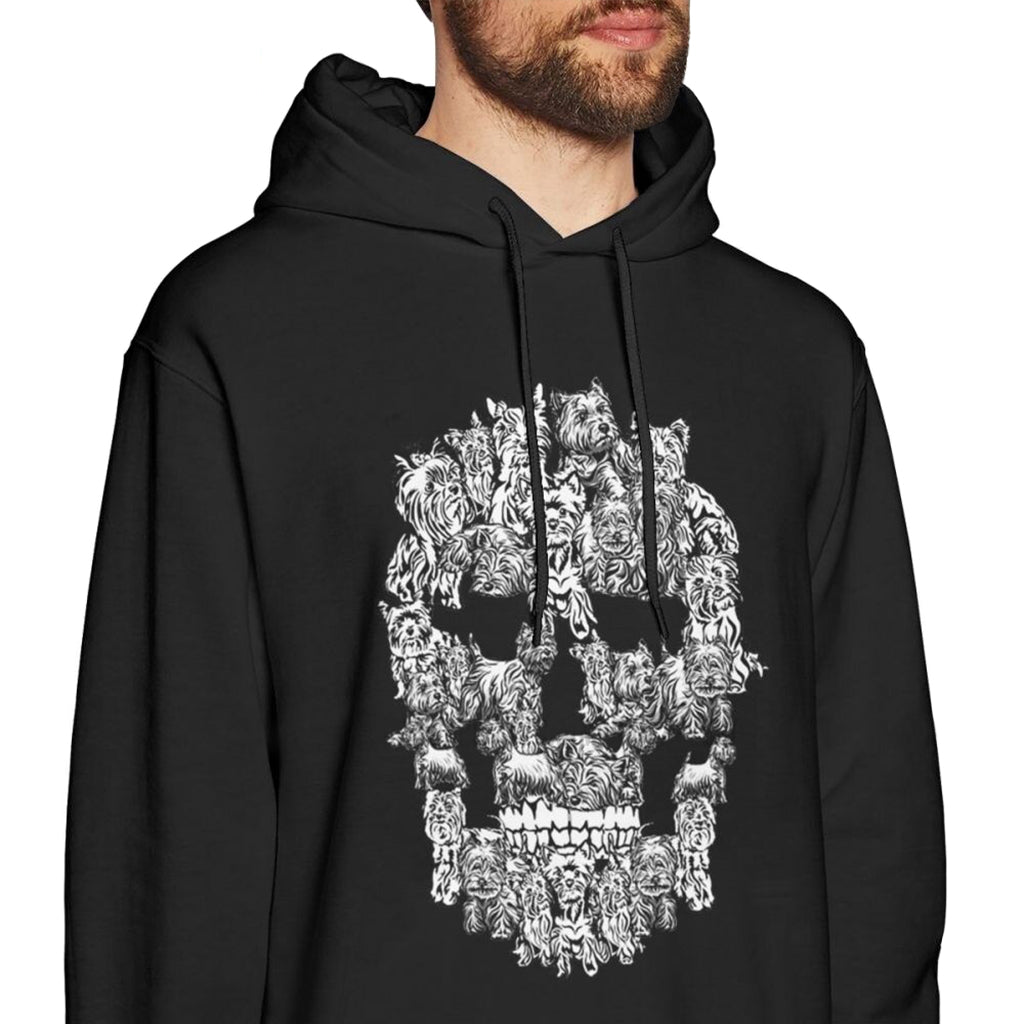Svart Dödskalle Hoodie Yorkshireterrier
