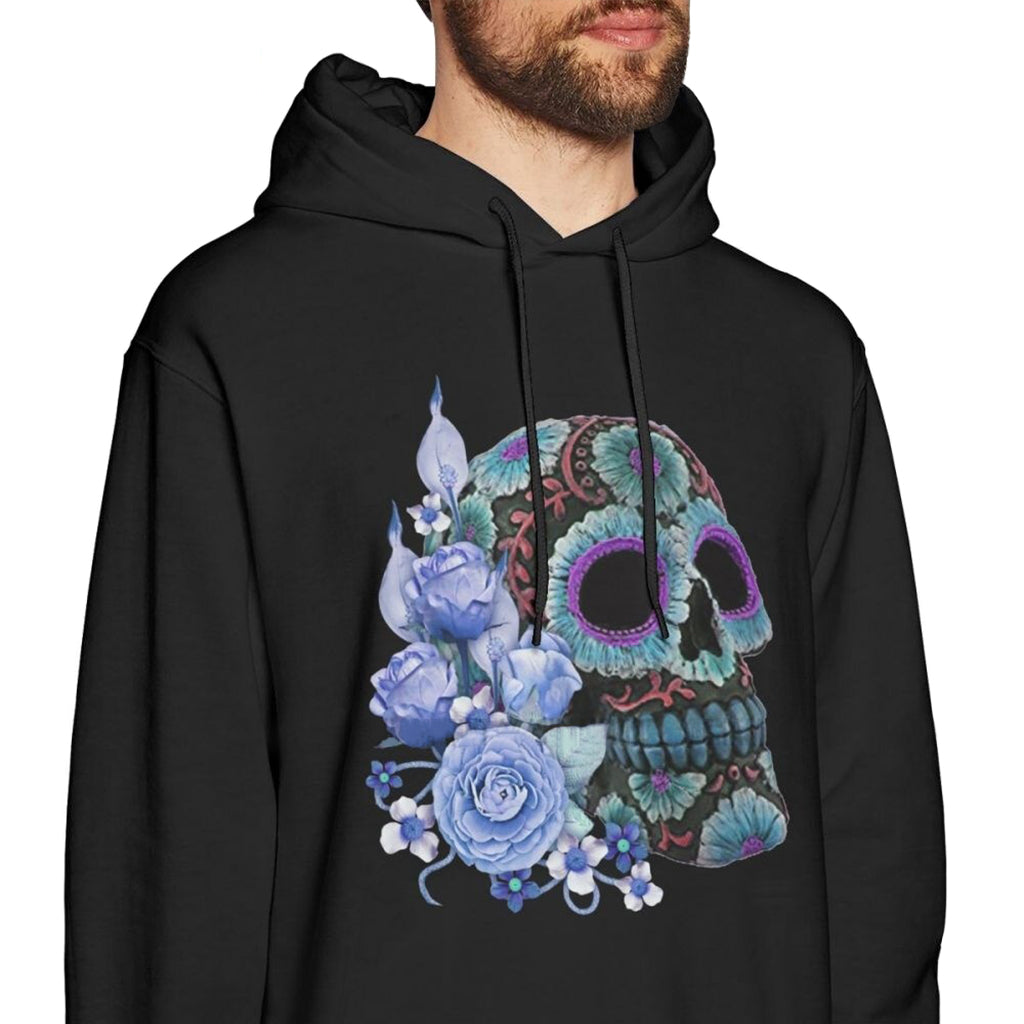 Svart Hoodie Blå Calavera