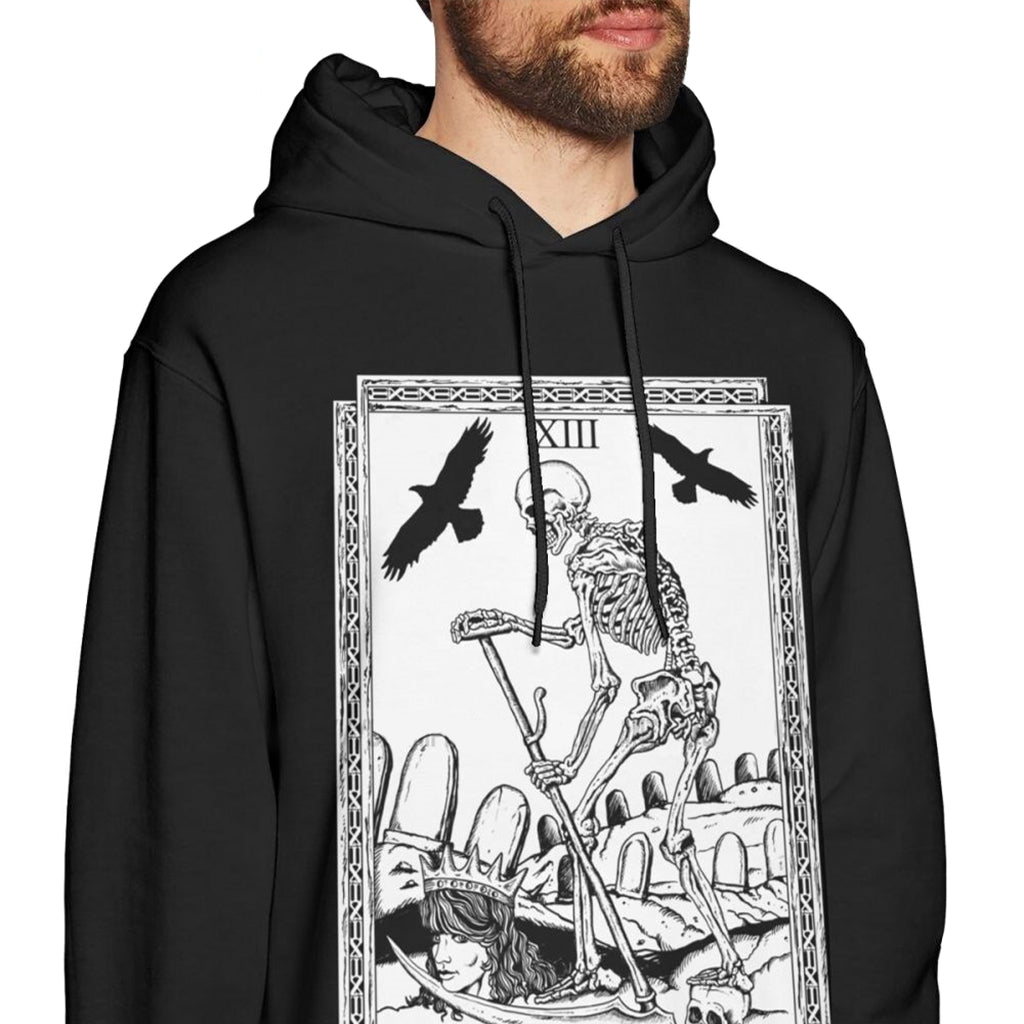 Svart Hoodie Dödskortet Tarotkort