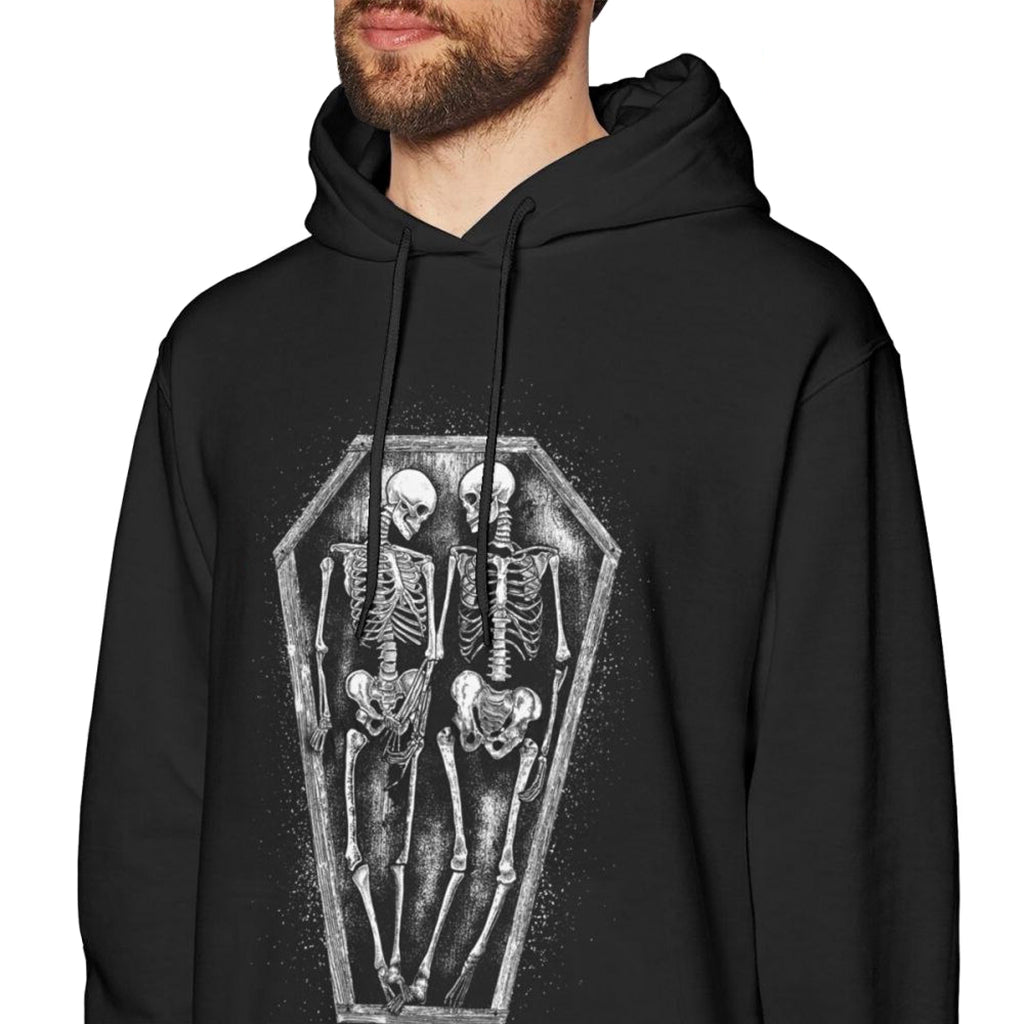 Svart Huvtröja Skelett I Grav
